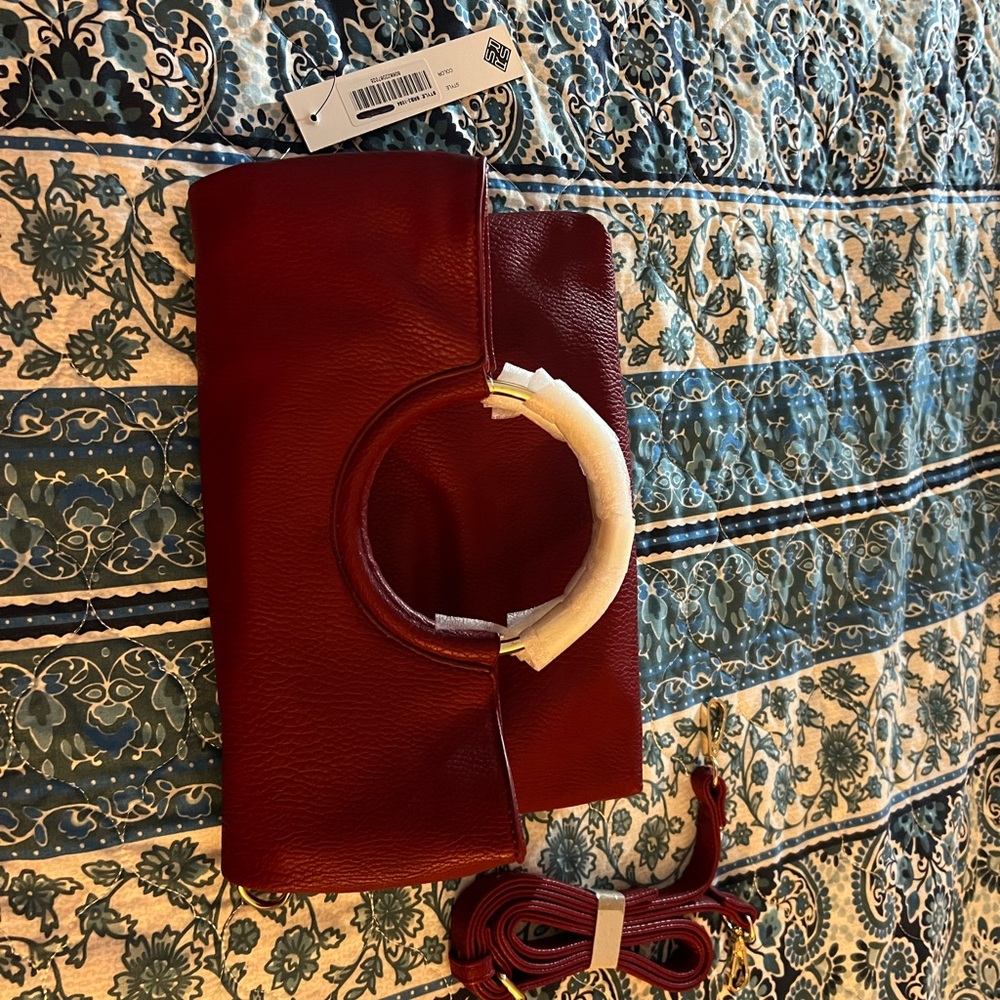 Women’s Leather Handbag in Deep Red - Brand: